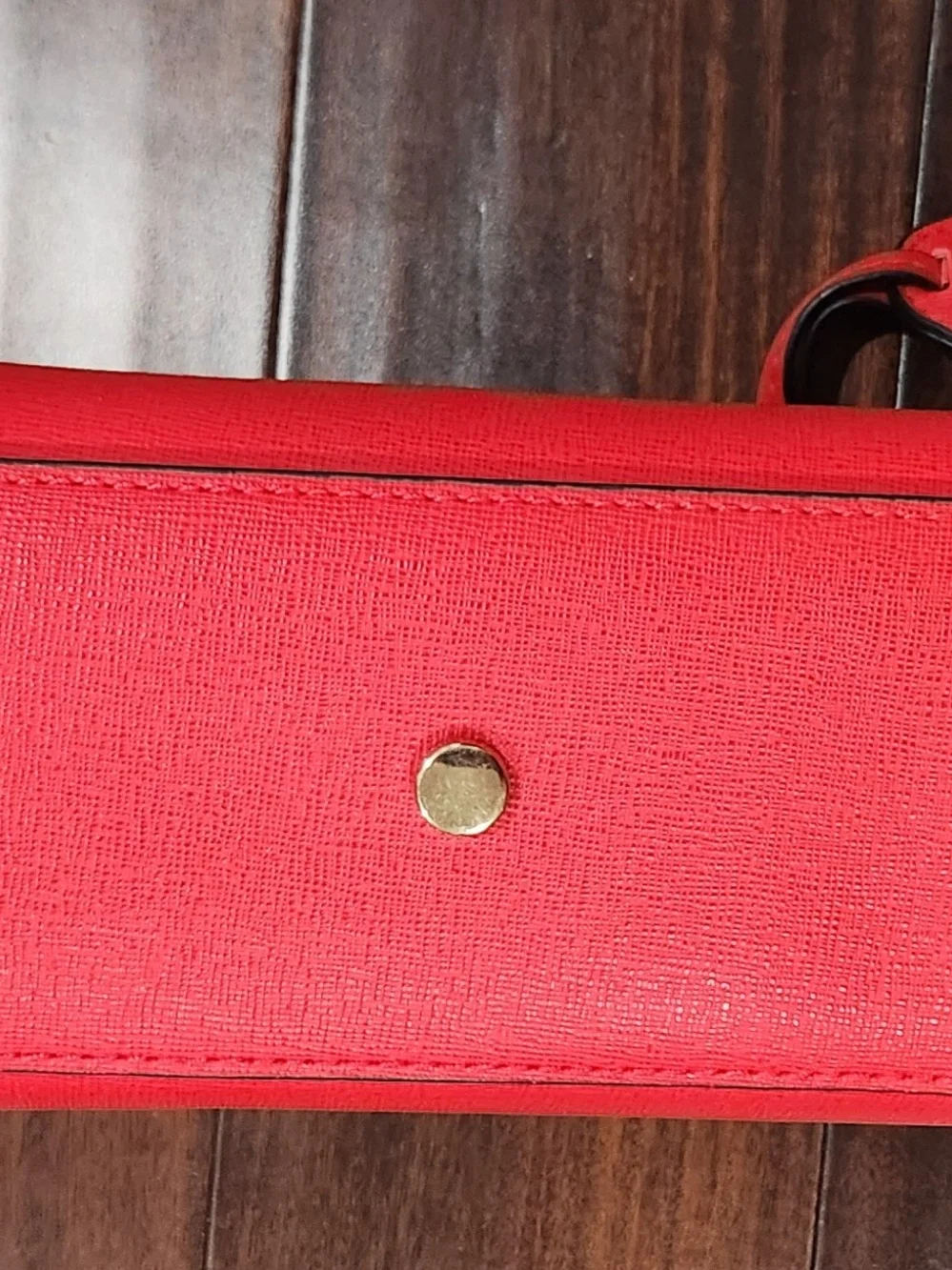 LOULU Red Top-Handle Satchel with Gold Lock
